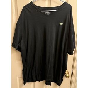 MENS LACOSTE BLACK V NECK‎  TSHIRT SIZE 10R MENS